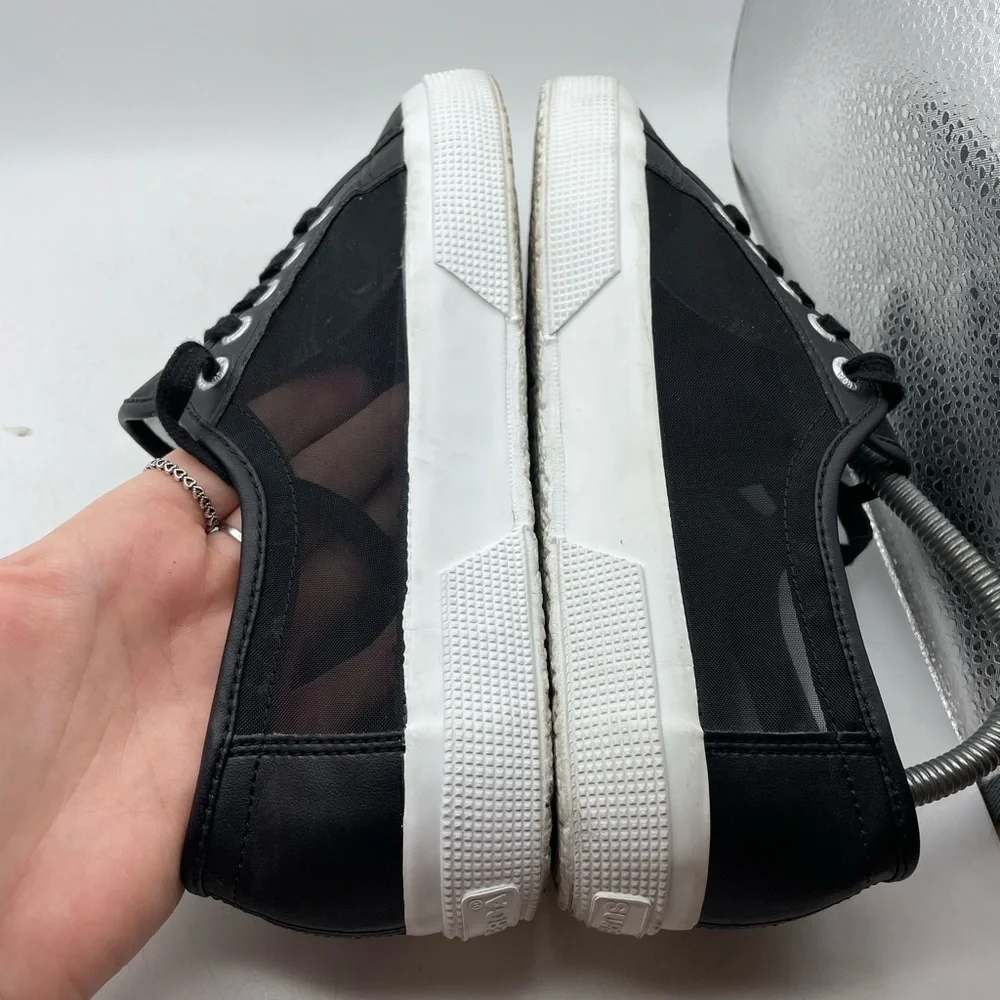 Superga womens Black mesh see through Sneakers size EU 38